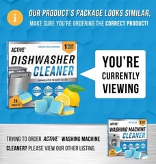 24 Dishwasher Cleaner And Deodorizer Tablets Pack Deep Cleaning Pods