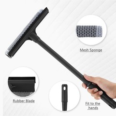 Window Squeegee 2 in 1 Car Glass Cleaner with Long Handle Tool