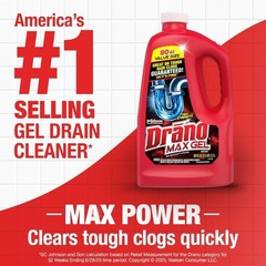 Drano Max Gel Drain Clog Remover and Cleaner for Shower or Sink Drains, Unclogs