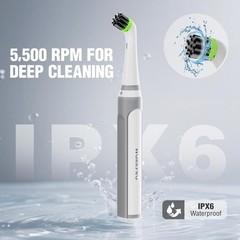 WORKPRO 5500RPM Cordless Grout Brush IPX6 Waterproof Electric Scrubber w/Type-C