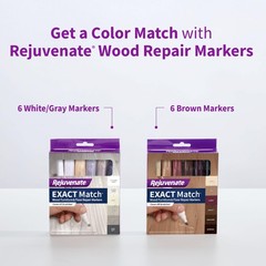 Rejuvenate Exact Match Wood Furniture & Floor Repair Markers, 6 Count, Brown Mar
