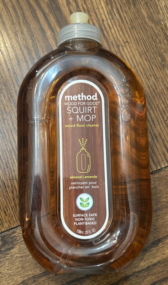 Method Squirt + Mop Wood Floor Cleaner Almond Scent 25oz Squirt Bottle 00562 NEW