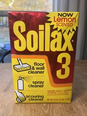 Vintage Soilax 3 Powdered Cleaner 44 oz Box New Old Stock Lemon Tv Prop Movie