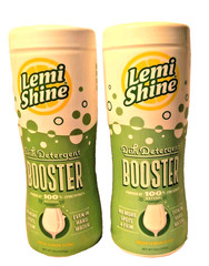 Lemi Shine Dish Detergent Dishwasher Booster Powder 12oz (2 Pack) Lemon Scent