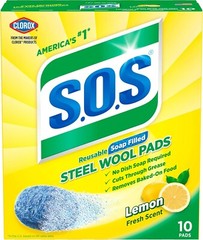 S.O.S Steel Wool Soap Pads, Lemon Fresh, 10 Count