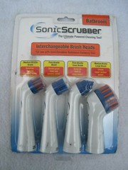 Sonic Scrubber Power Cleaner (Bathroom) Interchangeable Brush Heads Pack. NEW