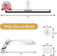 AmazerBath Shower Squeegee for Glass Doors, All-Purpose Squeegee with Suction Ho