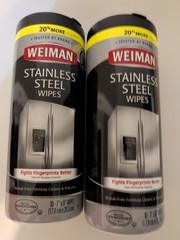 Weiman Products Stainless Steel Wipes 30 Count (Pack of 2)