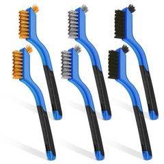 Wire Brush Set, 6 Pcs Stainless Steel/Brass/Nylon Wire Brushes