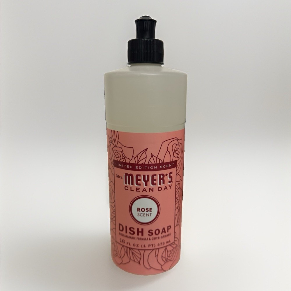 Mrs Meyers Clean Day Rose Scent Dish Soap 16oz New