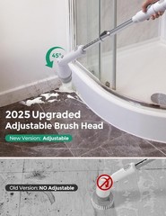 Upgraded wireless shower brush cleaner with 8 replacement brush heads