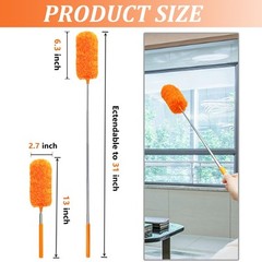 4 Pack Microfiber Feather Duster with Extendable Pole and Bendable Head Washa…