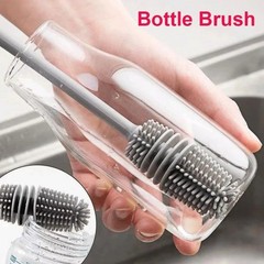 Silicone Milk Bottle Brush Long Handle Glass Cup Cleaning Scrubber Tool