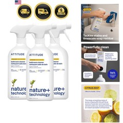 ATTITUDE Bathroom Cleaner Spray, EWG Verified, Plant-Based & , Safe for Bathr…