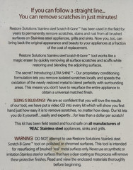 Scratch-B-Gone Stainless Steel Repair Kit Restore Solutions Professional / Home