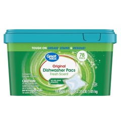 Automatic Dishwasher Pacs, Fresh Scent, 78 Count