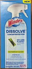 Windex Dissolve Pods Multisurface Cleaner Starter Kit & Refill 3 Reusable Bottle