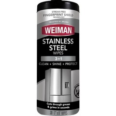 Stainless Steel Cleaner Wipes 30 Count Removes Dirt Grime Grease No Streaks