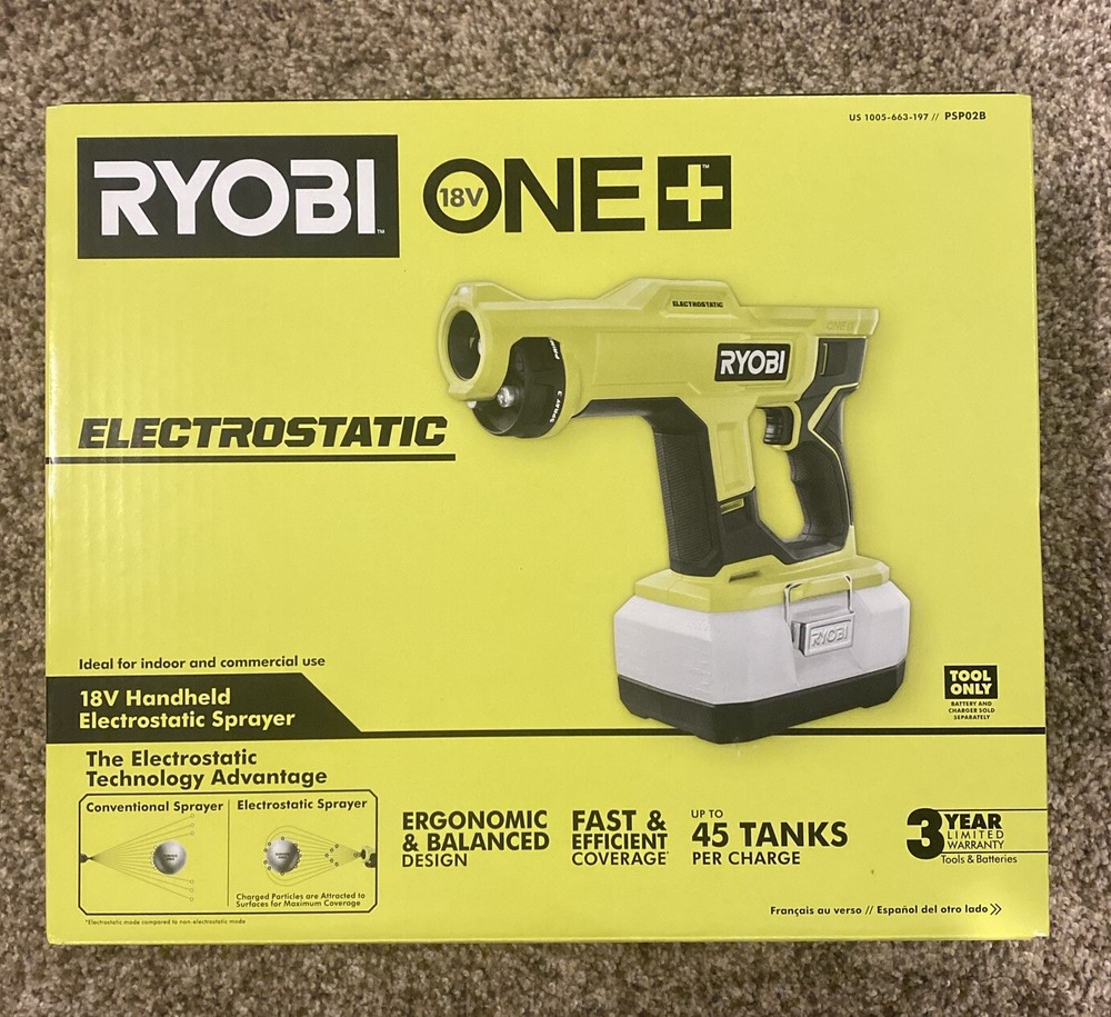 Ryobi One+ PSP02B 18V Electrostatic Sprayer Cordless Tool Only New