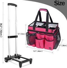 Sturdy Detachable Trolley Cleaning Caddy – Waterproof, Portable with Rose Design