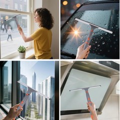 All Purpose 12 inch Shower Squeegee with 2pcs Wiper Blade Window Squeegee Sof…