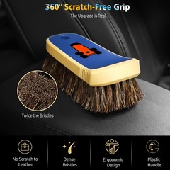 YeewayVeh Horse Hair Leather Cleaning Brush – Upgraded Long Bristle Car Leath…