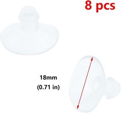 18mm Clear Rubber Suction Cups Pack of 8 Compatible with Glass Plastic Stainl…