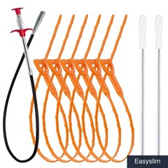 Drain Cleaning Tool Set 9 Pieces Snake Clog Remover Brush Flexible Kit