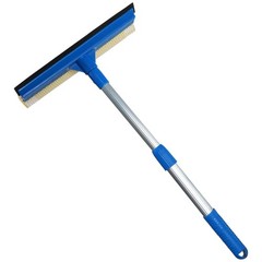 2 in 1 Squeegee Window Cleaner Long Stainless Steel Handle Sponge Car Window