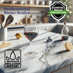 COUNTERTOP QUARTZ SEALER CERAMIC CLEAR COAT ADVANCED ”STAIN & ETCH RESISTANCE”