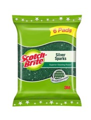 Scotch-Brite Silver Sparks Scrub Pad 2.75×4 (Pack of 6)