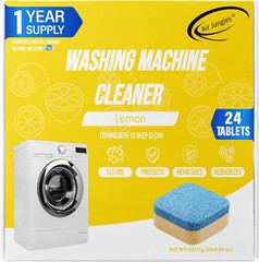 Washing Machine Cleaner Tablets 24 Count, Lemon Scent, Deep Cleaning, Dirt Remov