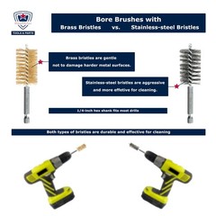 16-PC Bore Brush Set [8-Size X 2 Sets] Stainless-Steel and Brass Wire Brushes…