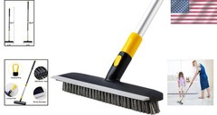 Telescopic 2-in-1 Floor Scrub Brush with Stiff Bristles – 55.9 Inch Tall