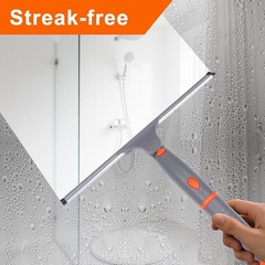 All Purpose 10 inch Shower Squeegee W/ 2pcs Rubber Wiper Blade Window Squeegee