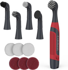 Cordless Electric Cleaning Brush | Power Scrubber with 5 Replacement Brush Heads