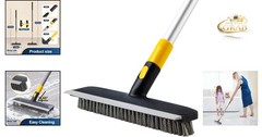Telescopic Floor Scrub Brush 2-in-1 Stiff Bristle Shower & Patio Cleaner