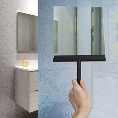 Shower Squeegee for Glass Door Shower Wall Scraper Cleaner With Silicone Holder