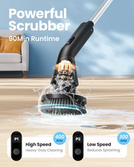 Electric Spin Scrubber, 2026 Upgraded Cordless Cleaning Brush Bathroom Scrubber,