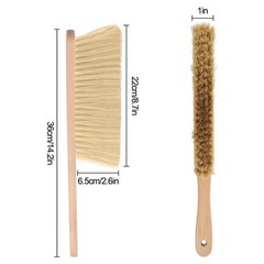 2 Pieces Wooden Dust Brush Hand Broom, Bench Brushes with Bristles, Handle Ha…