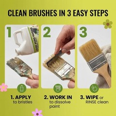 Natural Paint Brush Cleaner & Restorer – Non-Toxic, 18 Oz – Cleans Acrylic, Late