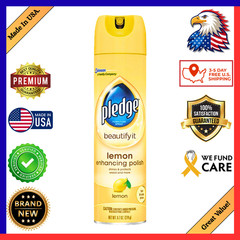 Pledge Enhancing Polish, Wood & Furniture Spray, Lemon Scent, 9.7oz
