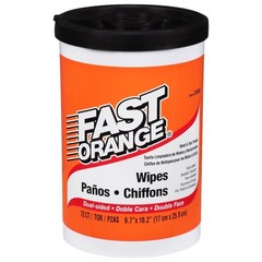 Hand Cleaning Wipes for Mechanics, 72-Count, Orange Scent, Fast-Acting Degreaser