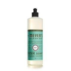 Mrs Meyers Clean Day Dish Soap Cuts Grease Biodegradable Basil Scent 16 oz