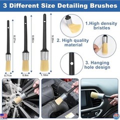 Windshield Cleaner Tool Kit, 13Pcs Car Detailing Brushes & Gel, Interior