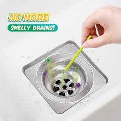 48 PCS Lemon Scented BioFlow Drain Cleaning Odor Remover Sticks