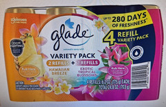 HAWAIIAN BREEZE/BLOSSOMS GLADE AUTOMATIC SCENTED SPRAY CANS, (4-6.2 oz REFILLS)