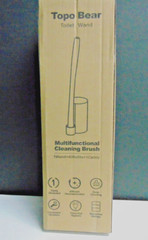 Disposable Toilet Bowl Wand Brush and Caddy w/40 Wand Refills-Topo Bear