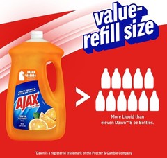 Ajax Ultra Triple Action Liquid Dish Soap, Orange, 90 Fl. Oz.