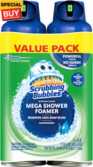 Mega Bathroom and Shower Foamer Aerosol, Rainshower Scent, 20oz (Pack of 2)